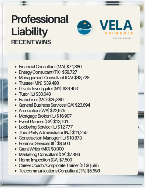 Vela’s Professional Liability Insurance Solutions